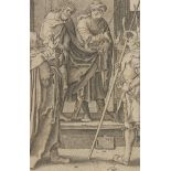 Lucas van Leyden,  Dutch 1494-1533-  Ecce Homo;  engraving on laid paper, 1521, with blind stam...