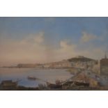 Neapolitan School,  early 19th century-  View of the Bay of Naples;  bodycolour on paper, 44.5 ...