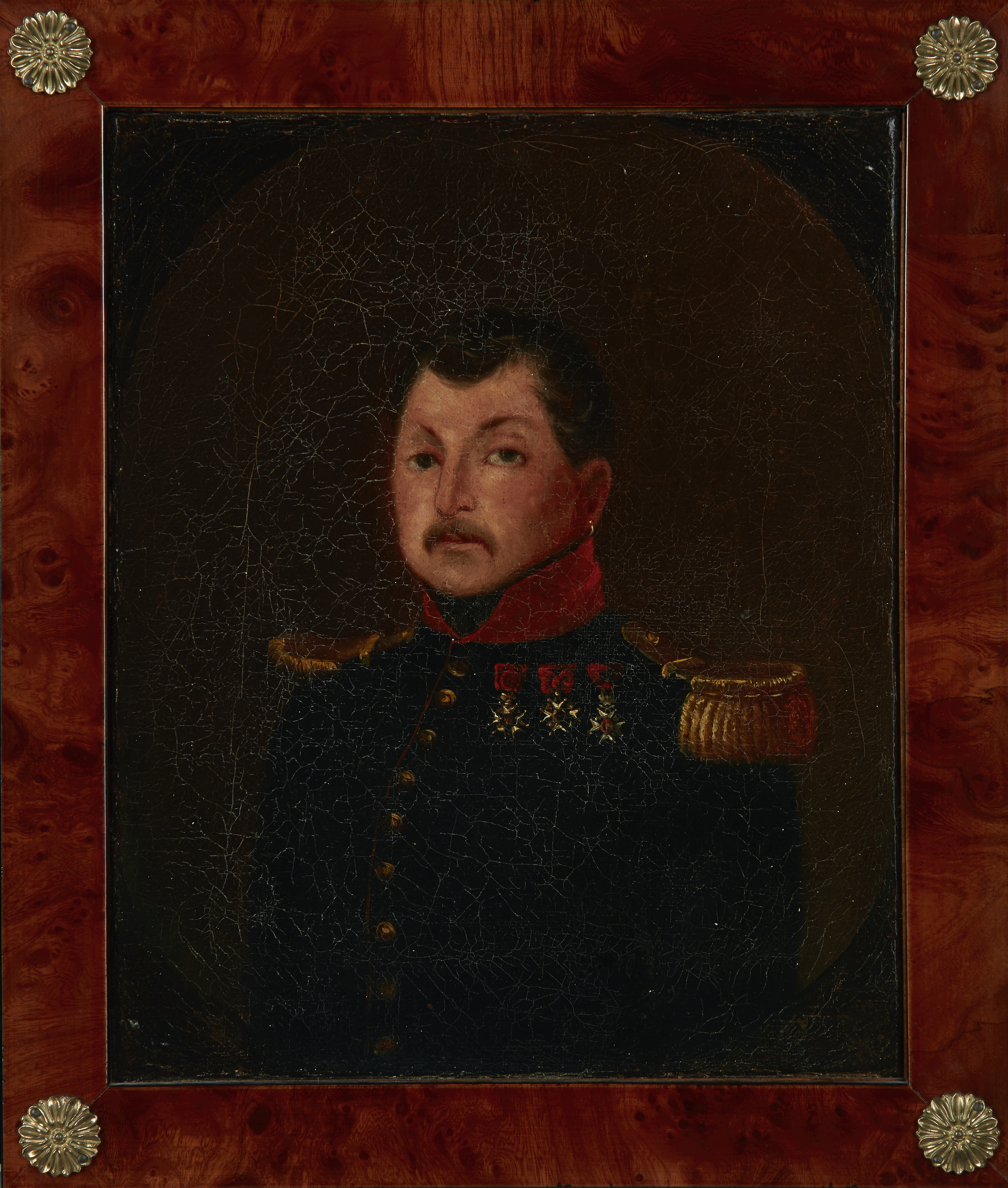 North Italian School,  mid 19th century-  Portrait of an officer in uniform with three Piedmonte... - Image 2 of 6