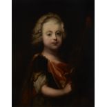 Follower of Antoine Pesne,  French 1683-1757-  Portrait of a boy, half-length, in theatrical dre...
