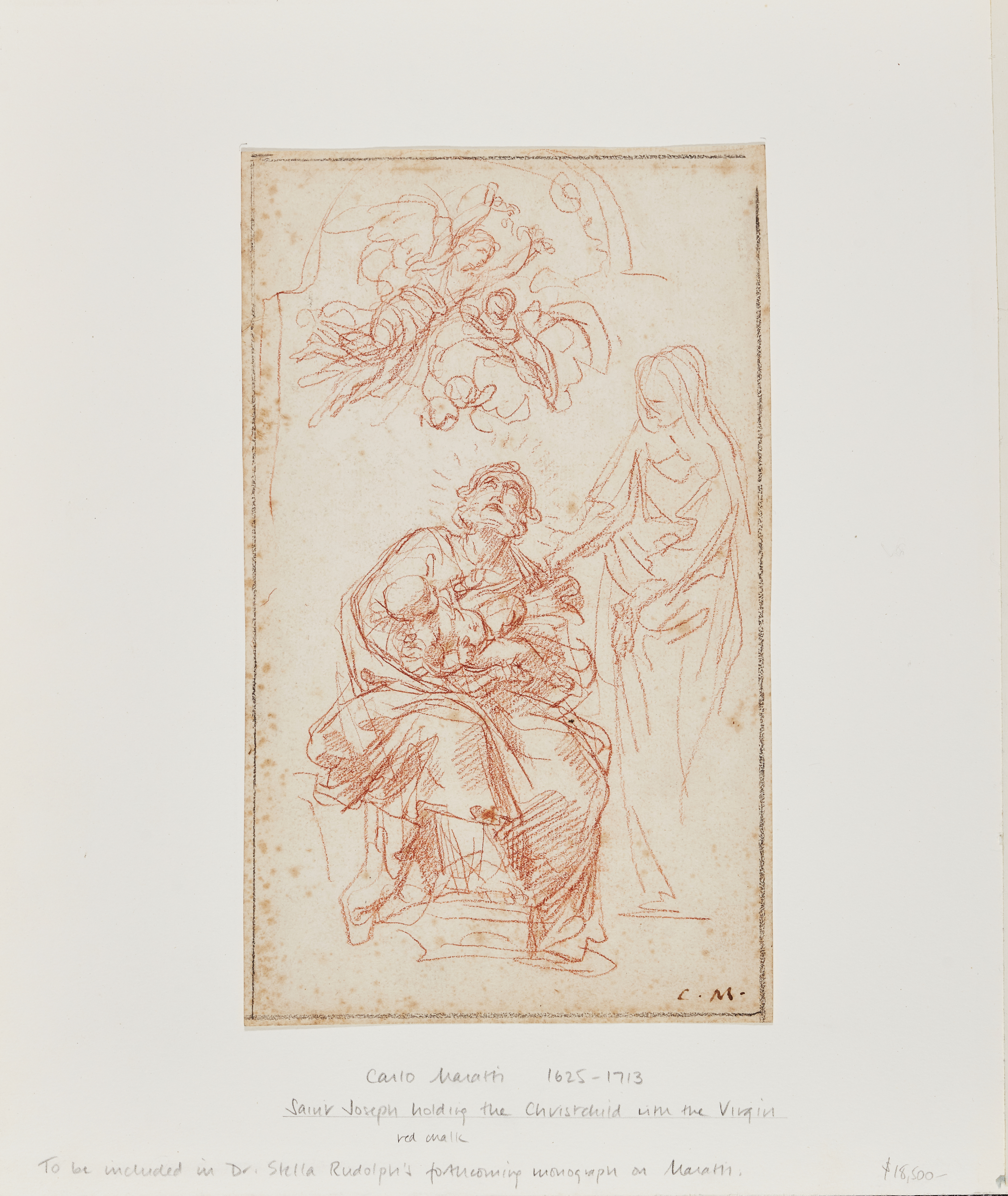 Carlo Maratta,  Italian 1625-1713-  The Holy Family, with Saint Joseph embracing the Christ Chil... - Image 3 of 4