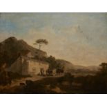 John Rathbone,  British c.1750-1807-  A Cottage in Patterdale Westmoreland;  oil on canvas...