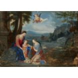 Italian School,  late 18th century-  The Mystic Marriage of St Catherine;  bodycolour on paper,...