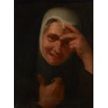 Follower of Jacob Jordaens,  Flemish 1593-1676-  Portrait sketch of a Franciscan nun, head and s...