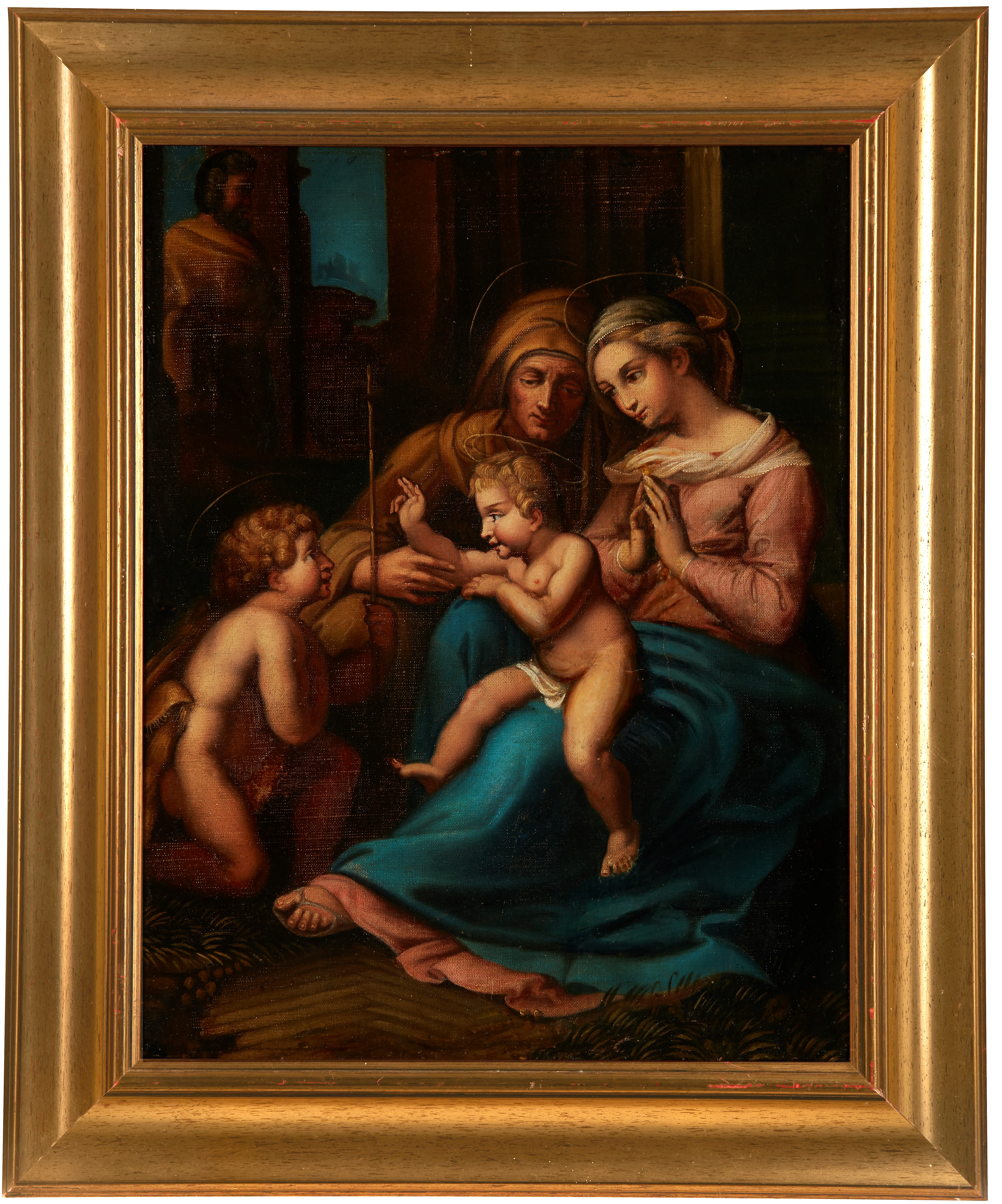 After Raffaello Sanzio, called Raphael,  Italian 1483-1520-  Holy Family with St Elizabeth and S... - Image 2 of 3