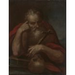 After Francesco Vanni,  Italian 1563-1610-  St Jerome;  oil on panel, 24.4 x 18.8 cm., (unframe...