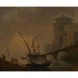 Circle of Claude-Joseph Vernet,  French 1714-1789-  The Old Port of Marseille;  oil on canvas, ...