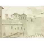 Simon-Joseph-Alexandre-Clément Denis,  Flemish 1755-1812-  View of the roofs of an Italian town;...