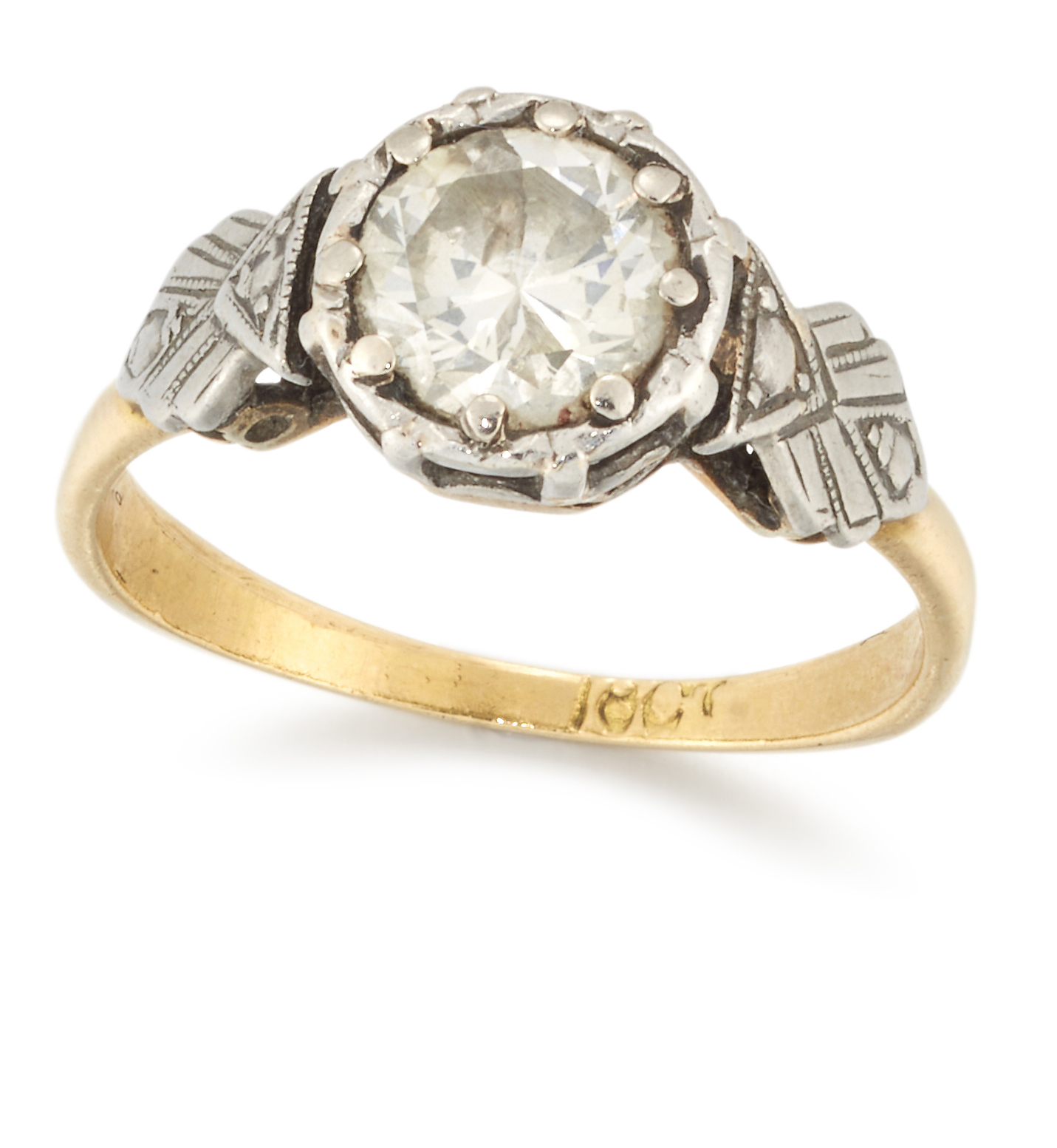 A diamond single stone ring,