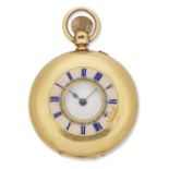 George Carley & Co. An 18ct gold half-hunter fob watch, Circa 1850