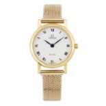 Omega. A lady's 18ct gold quartz bracelet watch, Circa 1990