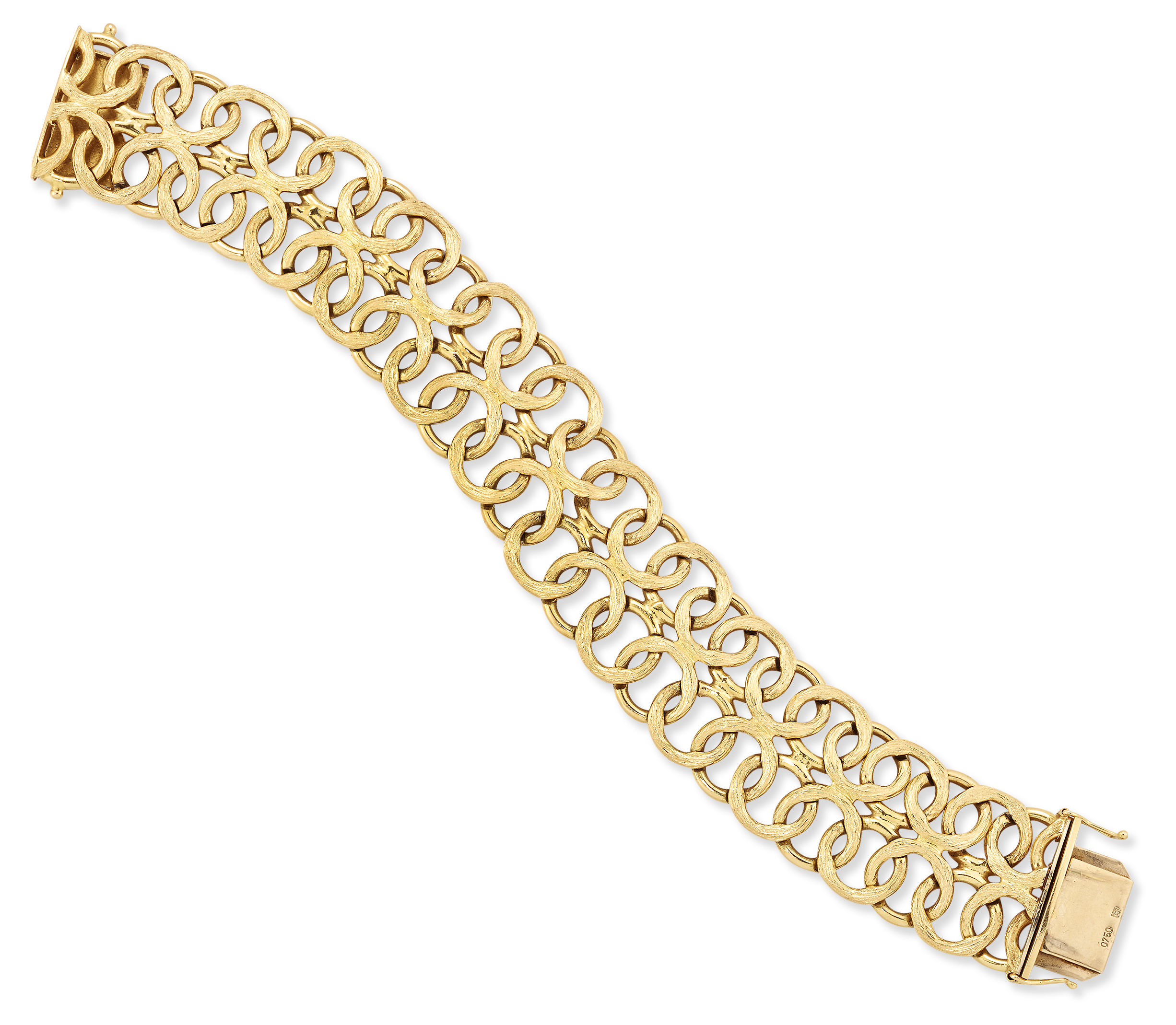 A gold bracelet,