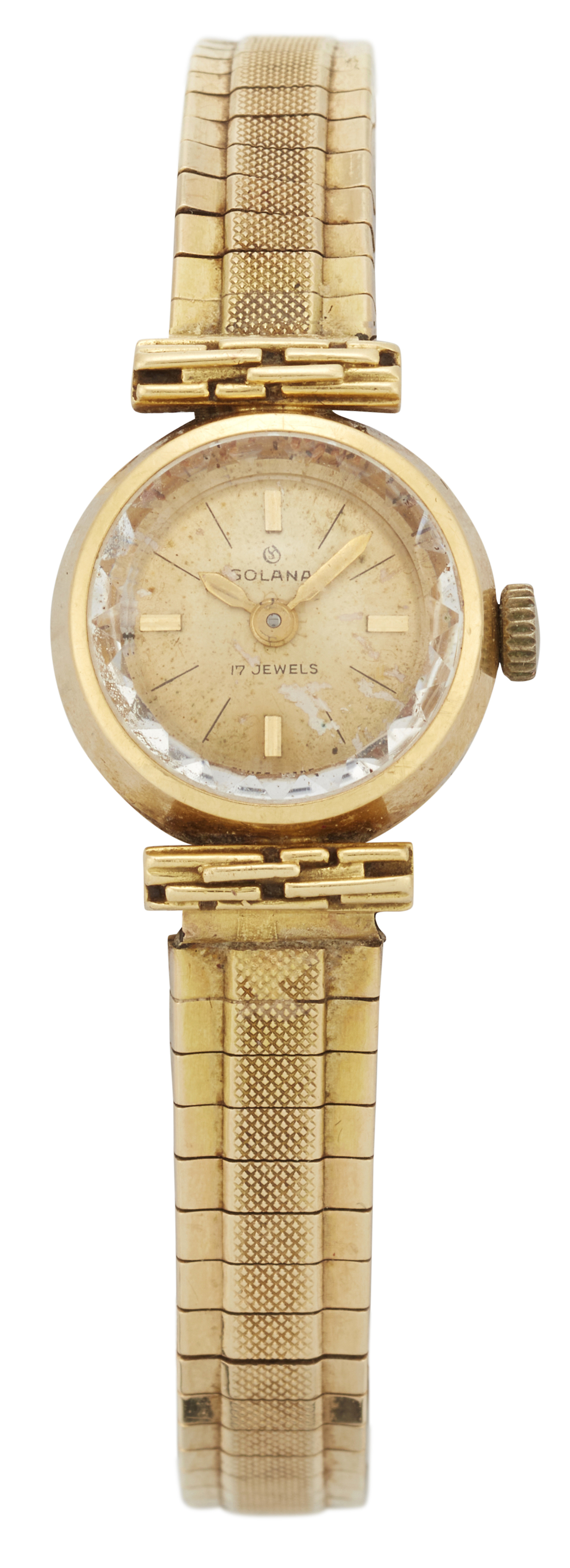 Golana. A lady's 18ct gold manual wind bracelet watch with 14ct gold bracelet, Circa 1965