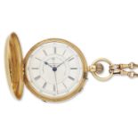 An 18ct gold keyless wind full hunter cased pocket watch,