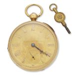 A 19th century 18ct gold open face pocket watch, Circa 1870