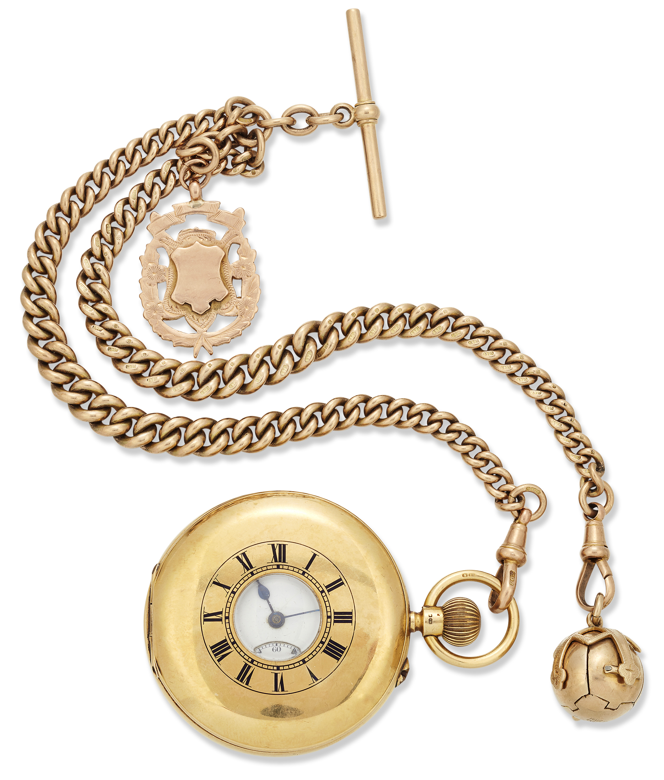 Spink & Son. An 18ct gold half hunter pocket watch,