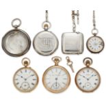A group of pocket watches,