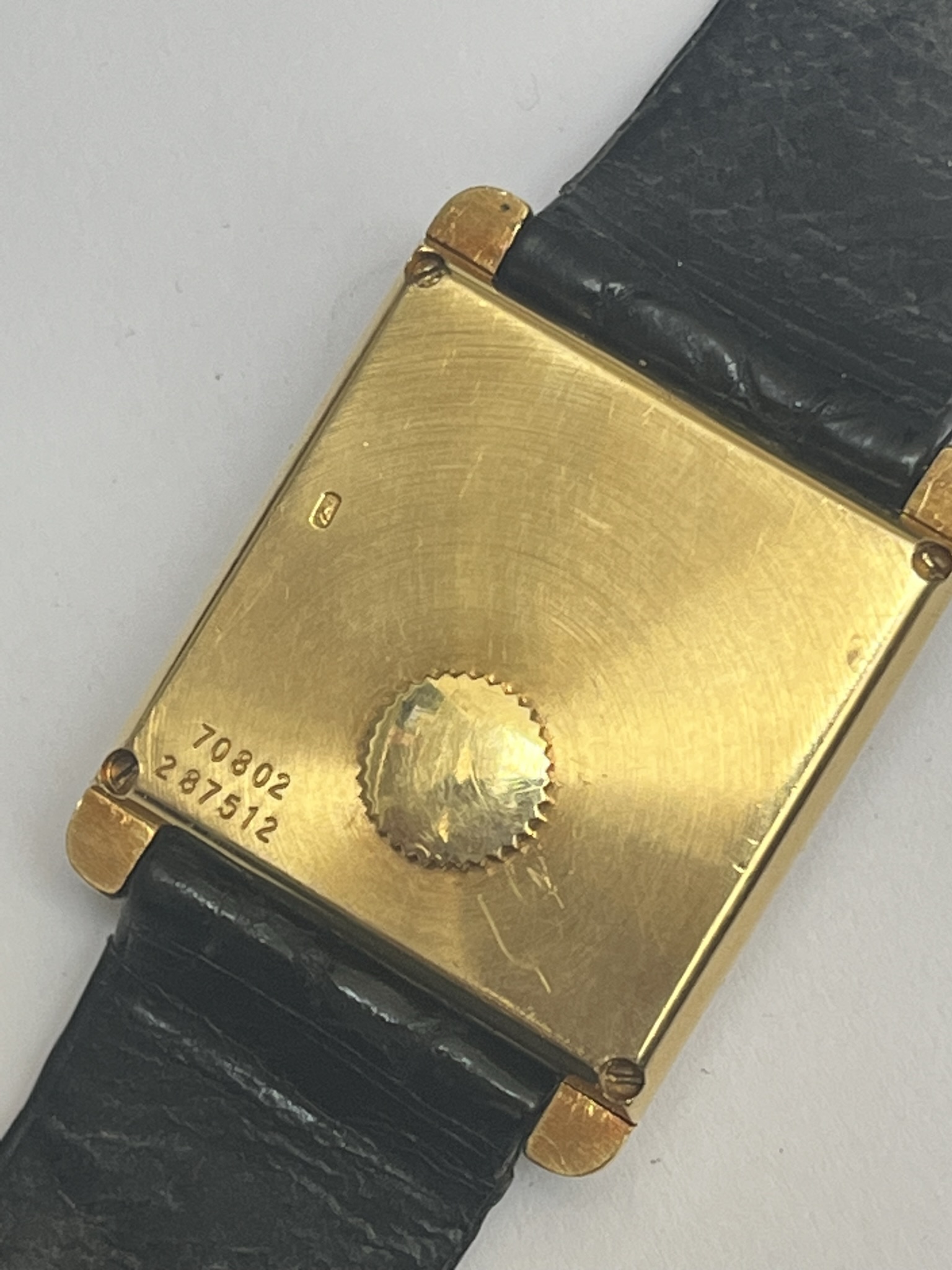 Piaget. A yellow gold quartz rectangular wristwatch, Circa 1980 - Image 4 of 4