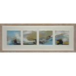 Helen Glassford,  Scottish b.1976-  Tideline I, 1999;  oil on four piece of board, inscribed a...