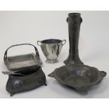 A group of Kayserzinn pewter Jugendstil wares, comprising three vases, model numbers '4626', '447...