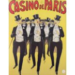 A reproduction Casino de Paris poster, framed, 84 x 63.5cm