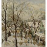 Gerald Vivian Davis,  American 1899-1987 -  Winter scene, 1968;  oil on canvas, signed and date...