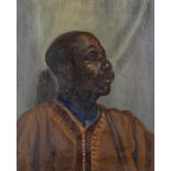 French School,  20th century-  Portrait of a man, bust length facing right;  oil on canvas, 61...