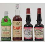 Pimm's No. 1 Cup, c.1980s single bottle, together with Tanqueray Export Special Dry Gin, c.1980s ...