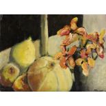 French School,  late 20th century-  Still life;  oil paint on board, indistinctly signed lower ...