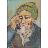 South East Asian School,  mid-late 20th century-  Portrait of an old man with a beard;  oil on...