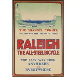 A poster for Raleigh, the All-Steel Bicycle, 72.5 x 47 cm