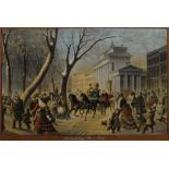 German School,  19th century-  Am brandenburger Thor in Berlin;  hand-coloured etching, 31.2 x ...