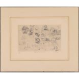 Brian McAfee,  British school, 20th century-  Sheet of Studies;  drypoint etching on paper, sig...