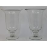 Two large modern glass vases, each with flared rim, 39.5 and 39cm high (2) (VAT charged on the ha...