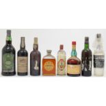 A mixed selection of port, sherry and spirits, to include: 1982 Quinta Do Noval Vintage Port, sin...