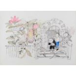John Burningham,  British 1936-2019-  Hello Kew We're at 30, Bedford Square;  ink and pencil on...