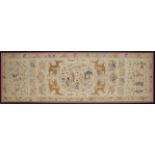 A group of Chinese silk embroidered panels, Qing Dynasty / Republic, 19th / 20th century, compris...