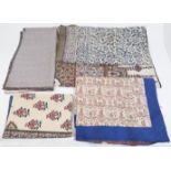 Five Katam Kari textile panels, Indian for the Persian market, to include a white ground example ...