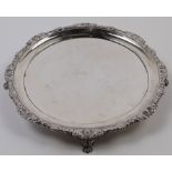 A silver salver, original marks cancelled, re-hallmarked London, 2023, London Assay Office, raise...