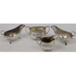 A group of silver, comprising: a twin handled sugar bowl and milk jug, Sheffield, 1946, William H...