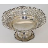 A silver pierced footed fruit dish, Birmingham, 1920, probably S Blanckensee & Son Ltd, makers ma...