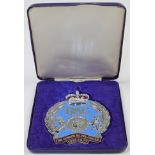 A Royal Automobile Club (RAC) Queen's Silver Jubilee Badge, no. 54/1000, in velvet lined presenta...