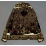 A velvet and gilt metal thread embroidered Torah cover, Turkey, 18th century, 33cm long