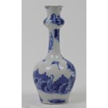 A tin glazed faience vase, possibly Frankfurt, 18th century, of bulbous form with slender neck wi...