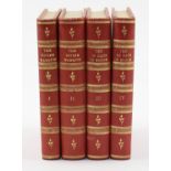 De Sade, D. A. F., Works; four red leather bound English editions with gilt tooling and lettering...