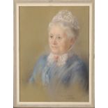 Maud West Watson,  British 1865-1945-  Portrait of a lady;  pastel on paper, signed 'Maud West...