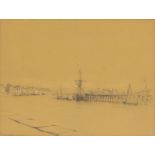 James Duffield Harding, RA,  British 1797-1863-  Boulogne Sur Mer;  pencil heightened with whi...