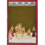 A portrait of the Maharaja of Mewar and his family, India, circa 1800, opaque pigments heightened...