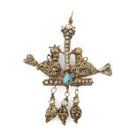 A Group of Important Works - To be sold Without Reserve A Seljuk style gold filigree pendant, co...