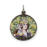 A Group of Important Works - To be sold Without Reserve An Orientalist painted enamel silver loc...